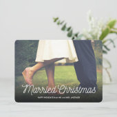結婚したクリスマス新婚ホリデー写エレガント真 シーズンカード (スタンド正面)