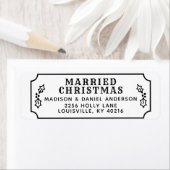 結婚したクリスマス新婚ホリデー差出人住所 ラベル (インサイチュ)