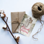 結婚したクリスマス新婚夫婦フォトホリデー シーズンカード