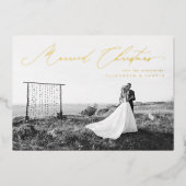 結婚したクリスマス書道の台本 箔シーズンカード (正面)