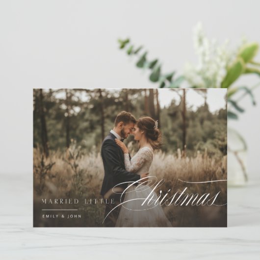 結婚したクリスマス素朴写真 シーズンカード (スタンド正面)
