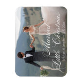 結婚したクリスマス結婚の写真の休日 マグネット (縦)