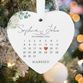 結婚したクリスマス結婚の日付ハートスクリプト オーナメント