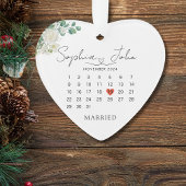 結婚したクリスマス結婚の日付ハートスクリプト オーナメント