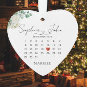 結婚したクリスマス結婚の日付ハートスクリプト オーナメント