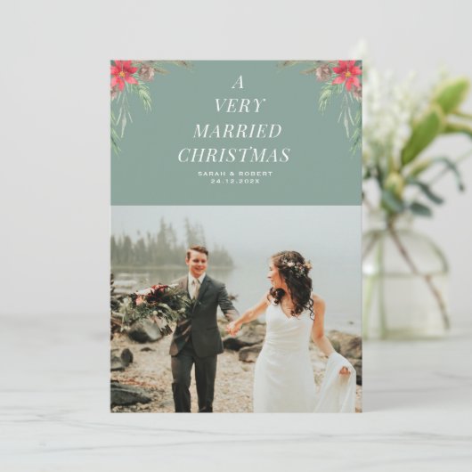 結婚したクリスマス結婚の発表 カード (スタンド正面)