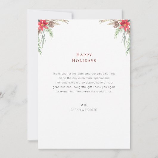 結婚したクリスマス結婚の発表 カード (裏面)