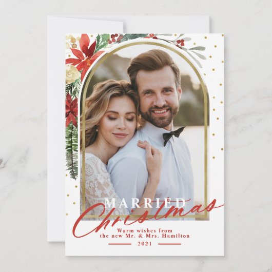 結婚したクリスマス結婚の発表 シーズンカード (正面)