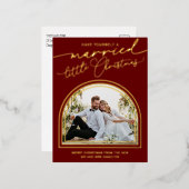 結婚したクリスマス結婚の葉書 箔シーズンポストカード (正面/裏面)