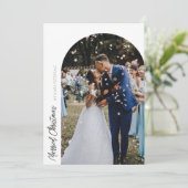 結婚したクリスマス結婚アーチ サンキューカード (スタンド正面)