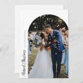 結婚したクリスマス結婚アーチ サンキューカード (正面/裏面)