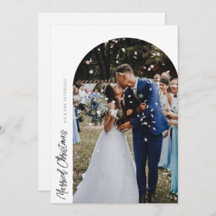 結婚したクリスマス結婚アーチ サンキューカード