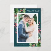 結婚したクリスマス結婚写真 サンキューカード (正面/裏面)