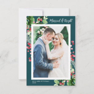 結婚したクリスマス結婚写真 サンキューカード