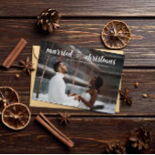 結婚したクリスマス絡み合いハートフォトホリデー サンキューカード