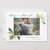 結婚したクリスマス絵を描フローラ写真の休日 シーズンカード (正面)