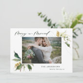 結婚したクリスマス絵を描フローラ写真の休日 シーズンカード (スタンド正面)