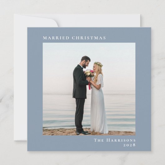 結婚したクリスマス2フォトダスティブルー シーズンカード (正面)