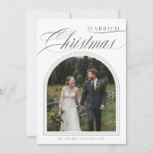 結婚したクリスマス3写真アーチ新婚 シーズンカード (正面)