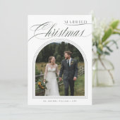 結婚したクリスマス3写真アーチ新婚 シーズンカード (スタンド正面)