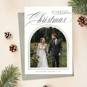 結婚したクリスマス3写真アーチ新婚 シーズンカード
