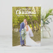 結婚したクリスマス ウェディング ホリデー カード (スタンド正面)