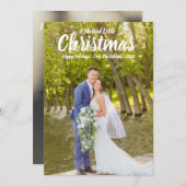 結婚したクリスマス ウェディング ホリデー カード (正面/裏面)