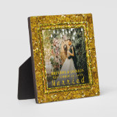 結婚したクリスマス エレガント ゴールド タイプ 結婚写真 フォトプラーク (正面)