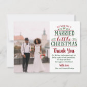 結婚したクリスマス 小さな感謝カード サンキューカード (正面)