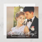 結婚したグラデメリーィエントスクエアホリデーカード シーズンカード (正面/裏面)