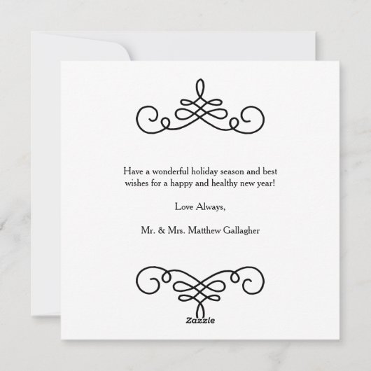 結婚したグラデメリーィエントスクエアホリデーカード シーズンカード (裏面)