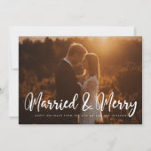 結婚したシックなメリークモダンリスマスカード 招待状 (正面)