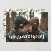 結婚したスクリメリープト初めてのクリスマス シーズンカード (正面/裏面)