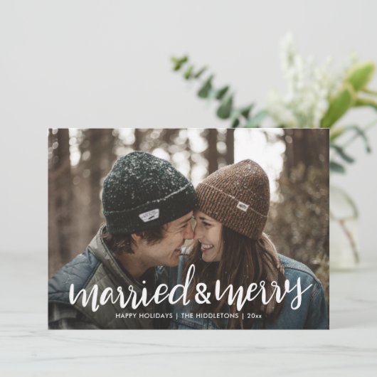 結婚したスクリメリープト初めてのクリスマス シーズンカード (スタンド正面)