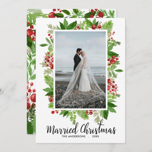 結婚したスモダン | 初めてのクリスマス写真 シーズンカード (正面/裏面)