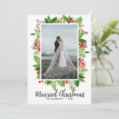 結婚したスモダン | 初めてのクリスマス写真 シーズンカード (スタンド正面)