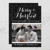 結婚したダマスクのホリデー写真 シーズンカード (正面/裏面)