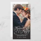 結婚したハンドレメリータートホリデー シーズンカード (正面/裏面)