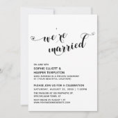結婚したハートのタイポグラフィー 受付のみ 招待状 (正面)