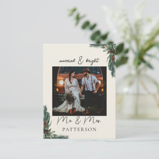 & 結婚したブライトクンデンスペシフィッシュフォートホリデー シーズンポストカード (スタンド正面)