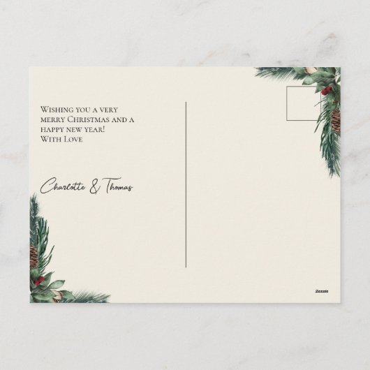 & 結婚したブライトクンデンスペシフィッシュフォートホリデー シーズンポストカード (裏面)