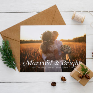 結婚したブライト結婚ホリデーのカード シーズンカード