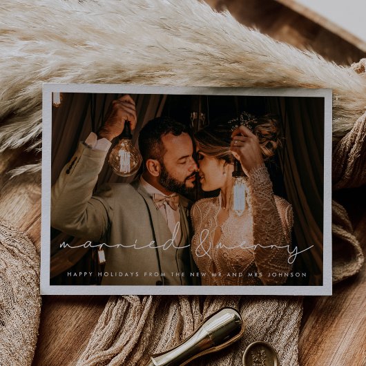 結婚したミニマメリーリストのクリスマスカード 招待状