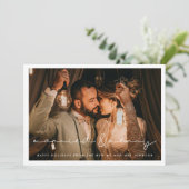 結婚したミニマメリーリストのクリスマスカード 招待状 (スタンド正面)