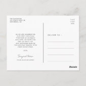 結婚したミニマメリーリスト写真クリスマス ポストカード (裏面)