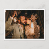 結婚したミニマメリーリスト写真クリスマス ポストカード (正面)