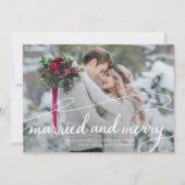 結婚したメリーエレガントSwirl結婚の写真 シーズンカード (正面)