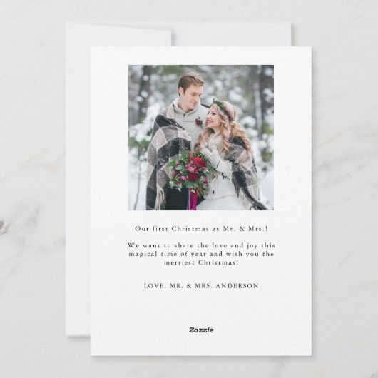 結婚したメリーエレガントSwirl結婚の写真 シーズンカード (裏面)