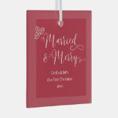 結婚したメリーカスタム初めてのクリスマス ガラスオーナメント (正面右)