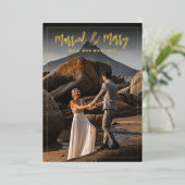 & 結婚したメリークリスマスフレームフォイルホリデーカード 箔シーズンカード (立ち正面)